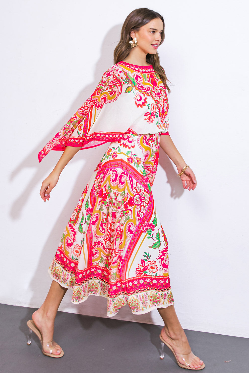 STUCK ON YOU WOVEN MIDI DRESS Flying Tomato